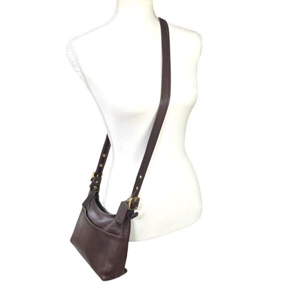 Vintage Coach Legacy Zip Top Hobo Crossbody Dark Mahogany Brown Leather - Picture 2 of 14